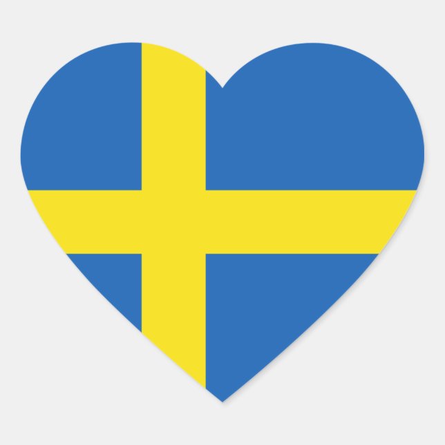 Sweden Flag Heart Sticker (Front)