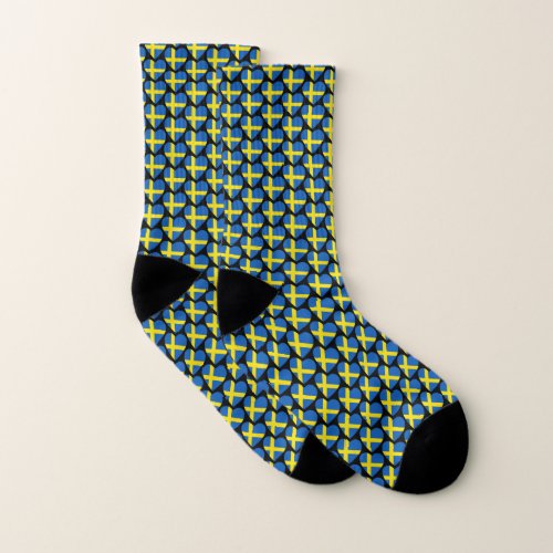 Sweden Flag Hearts Socks