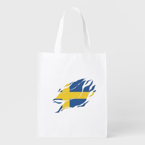 Sweden Flag Inside MeSverige inside Claw Mark Grocery Bag