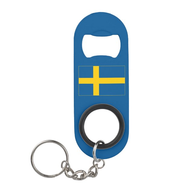 Sweden Flag Keychain Bottle Opener (Front)