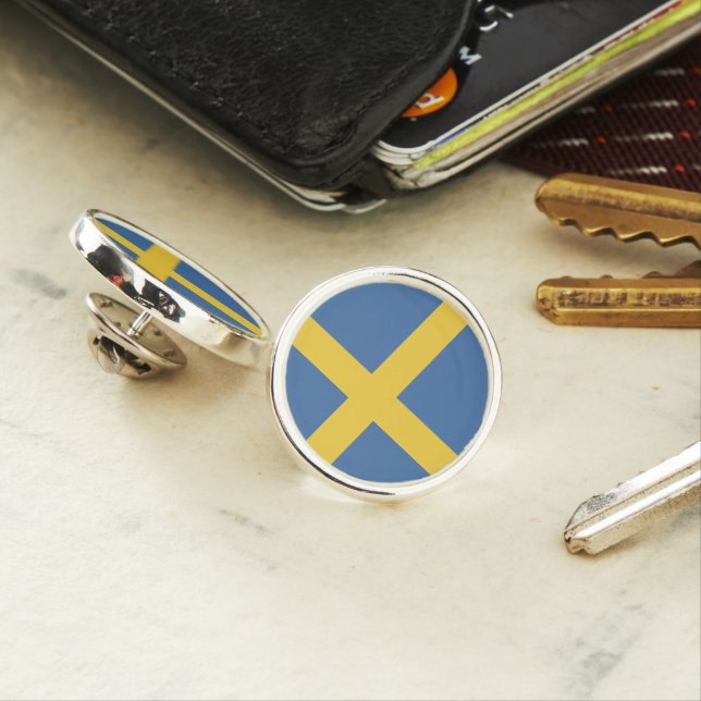 Sweden flag lapel pin (In Situ)