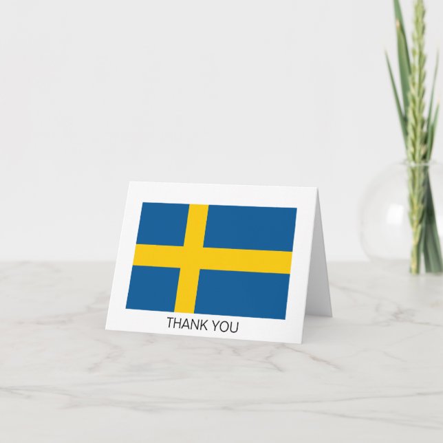 Sweden Flag Letterpress Thank You Card (Front)