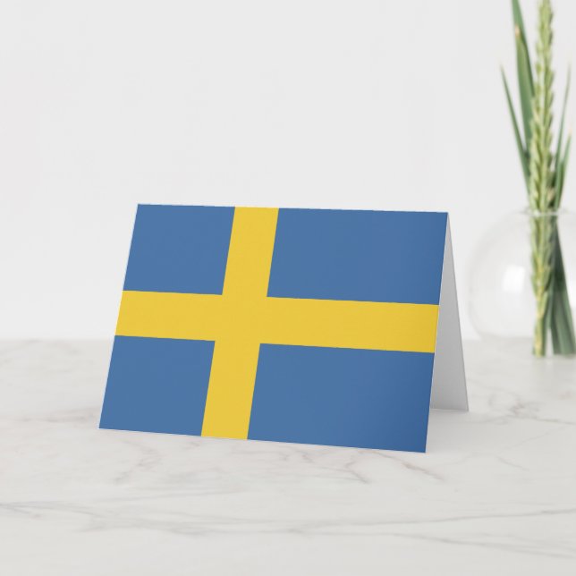 Sweden flag letterpress thank you card (Front)