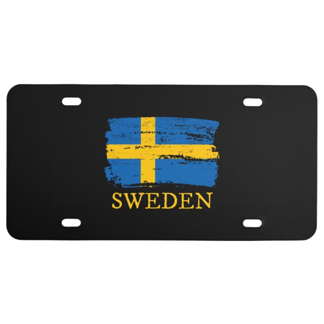 Sweden Flag  License Plate (Front)