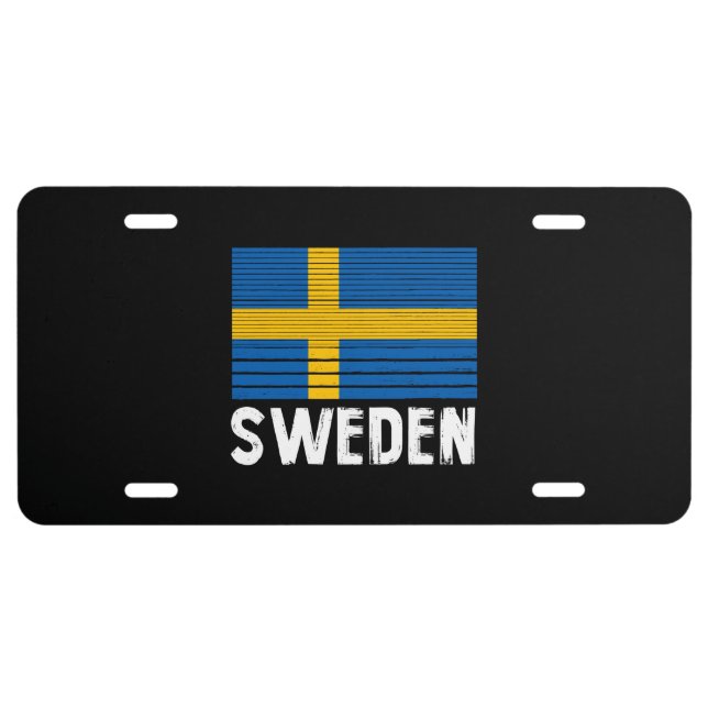 Sweden Flag License Plate (Front)