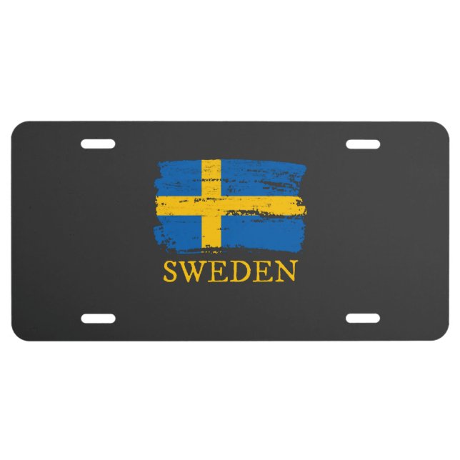 Sweden Flag License Plate (Front)