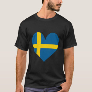 Sweden Flag Love Heart T-Shirt