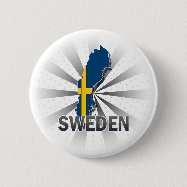 Sweden Flag Map 2.0 Button (Front)