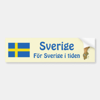 Sweden Flag + Map Bumper Sticker