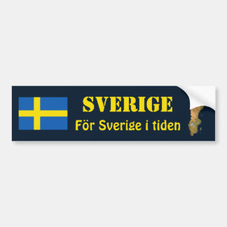 Sweden Flag + Map Bumper Sticker