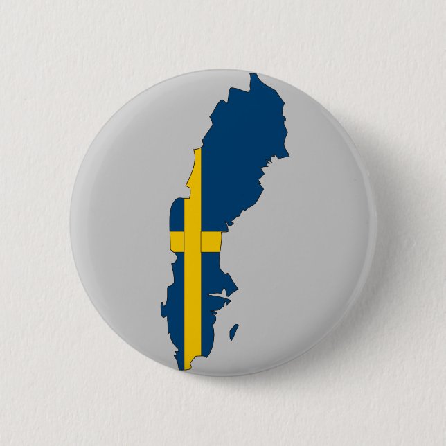 Sweden flag map button (Front)