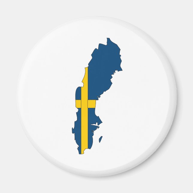 Sweden Flag Map full size Magnet (Front)