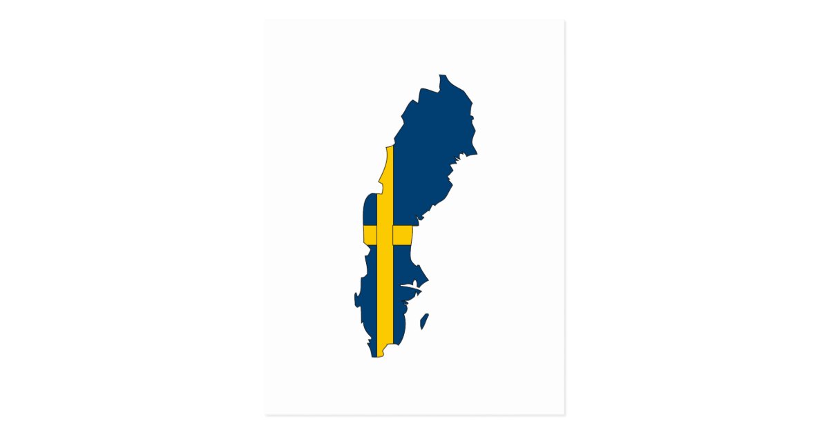 Sweden flag map postcard | Zazzle.com