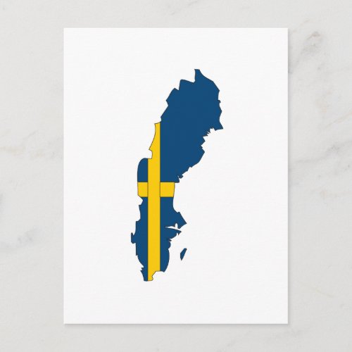 Sweden flag map postcard