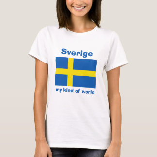 Sweden Flag + Map + Text T-Shirt