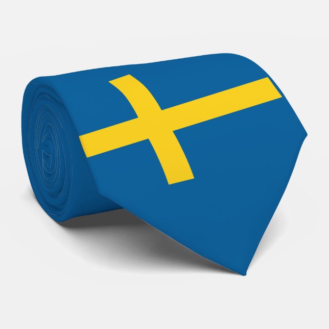 sweden flag neck tie (Rolled)