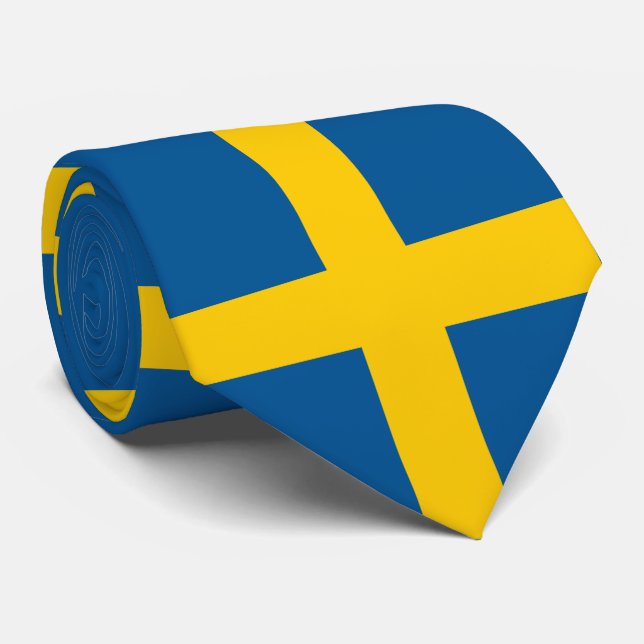 Sweden Flag Neck Tie (Rolled)