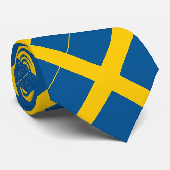 Sweden Flag Neck Tie (Rolled)