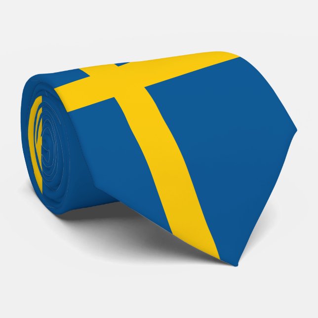 Sweden Flag Neck Tie (Rolled)