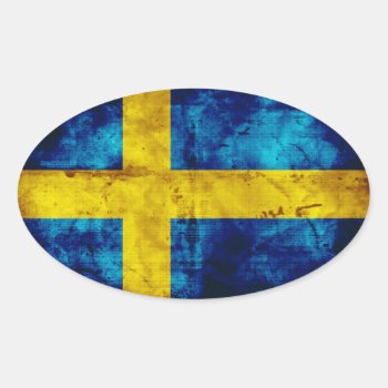 Sweden Flag Oval Sticker by FlagWare at Zazzle