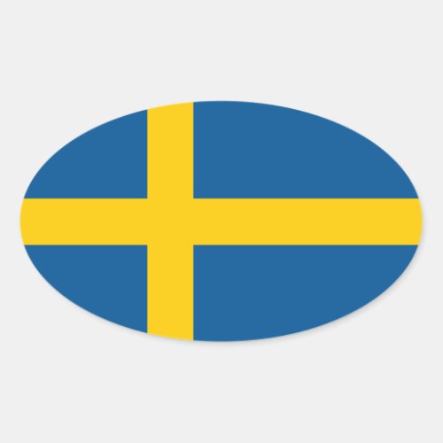 Sweden Flag Oval Sticker