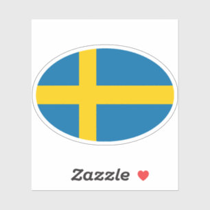 Sweden Flag Oval Sticker