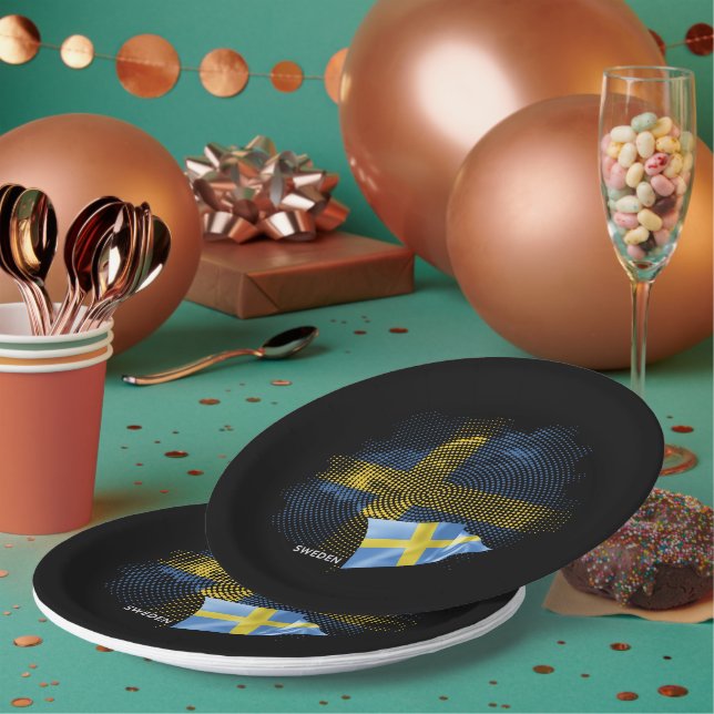 Sweden flag paper plates (Multi)