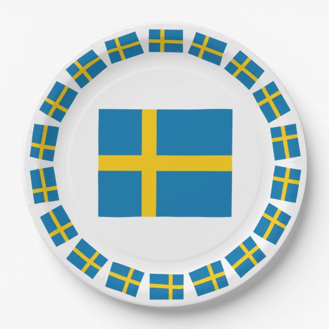 SWEDEN FLAG PAPER PLATES (Front)