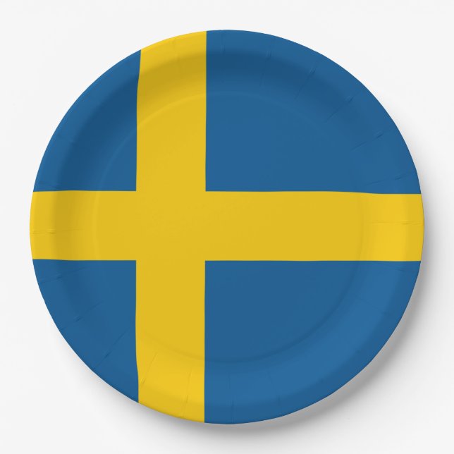 Sweden Flag Paper Plates (Front)