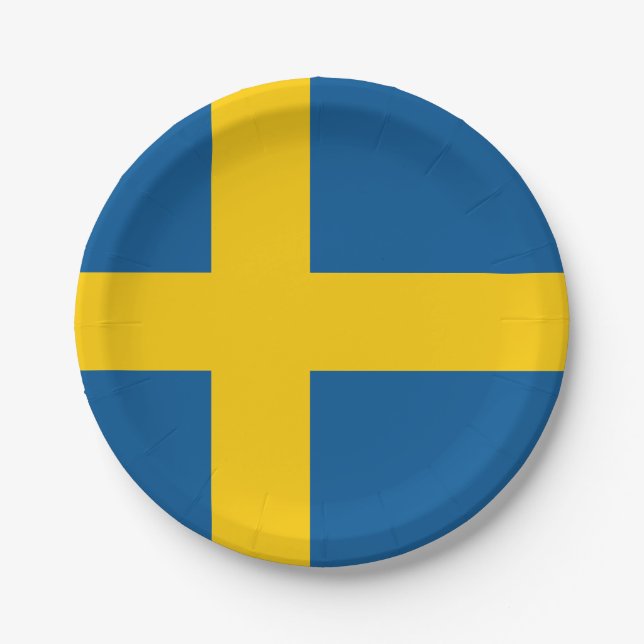 Sweden Flag Paper Plates (Front)