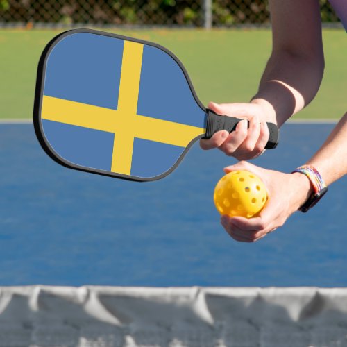 Sweden flag pickleball paddle