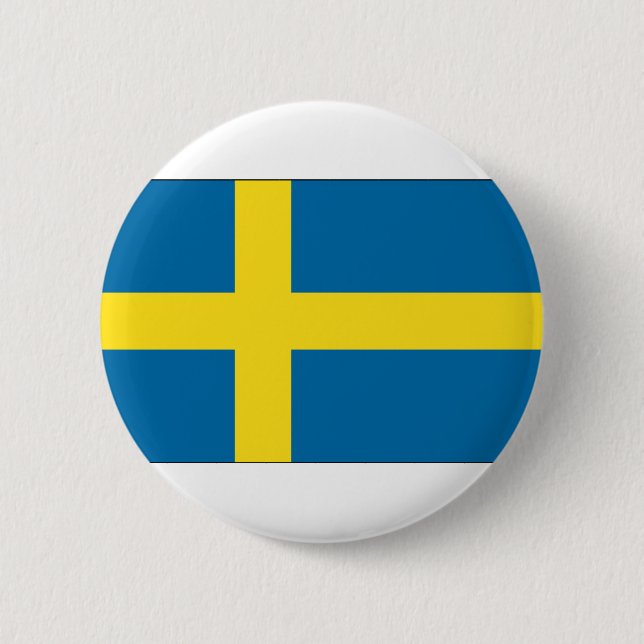 Sweden Flag Pinback Button (Front)