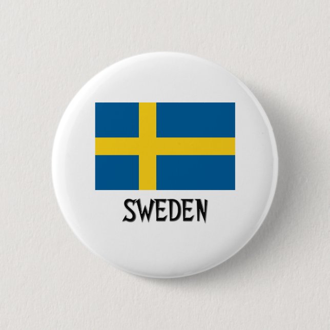 Sweden Flag Pinback Button (Front)