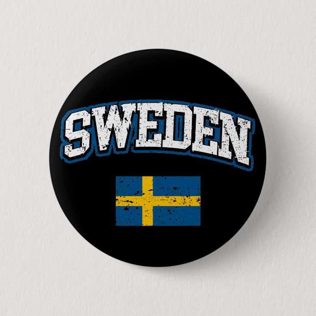 Sweden Flag Pinback Button (Front)