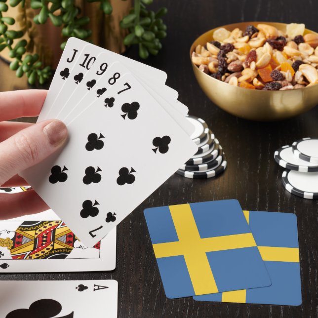 Sweden flag poker cards (In Situ)