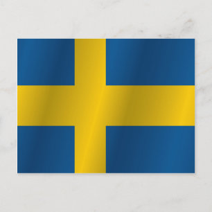 Sweden flag postcard