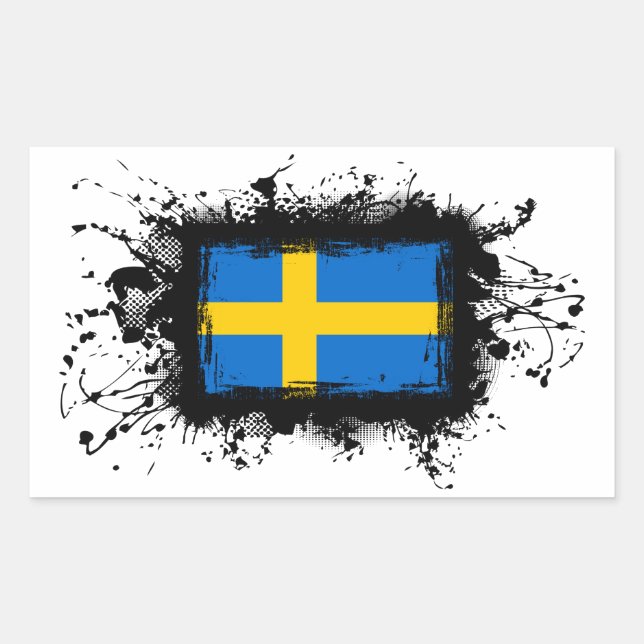 Sweden Flag Rectangular Sticker (Front)
