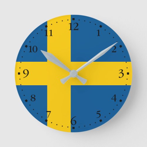 Sweden Flag Round Clock