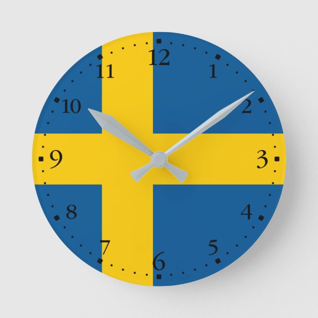 Sweden Flag Round Clock (Front)