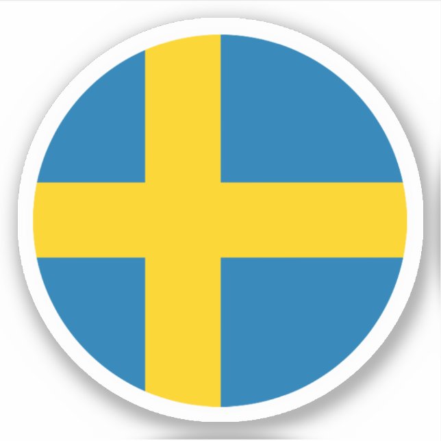Sweden Flag Round Sticker (Front)