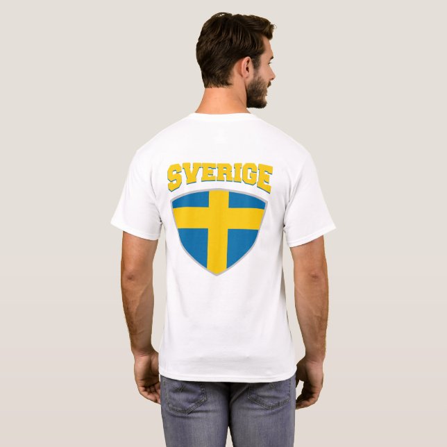 Sweden Flag Shield T-Shirt (Back Full)