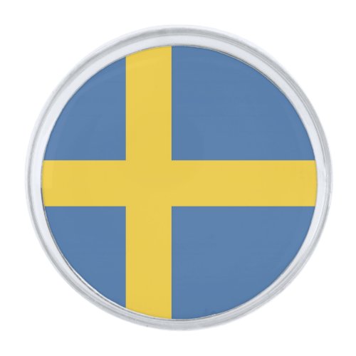 Sweden flag silver finish lapel pin