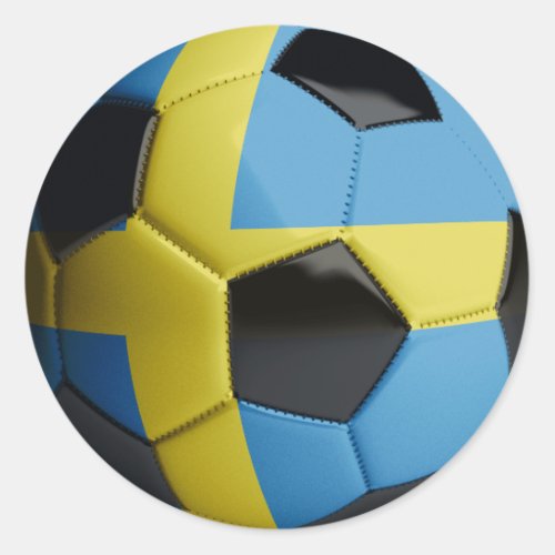 Sweden flag Soccer Ball Classic Round Sticker