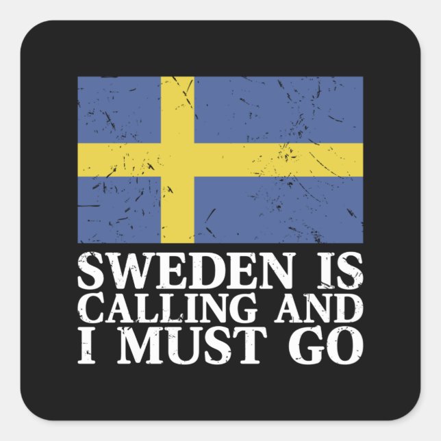Sweden Flag Square Sticker (Front)