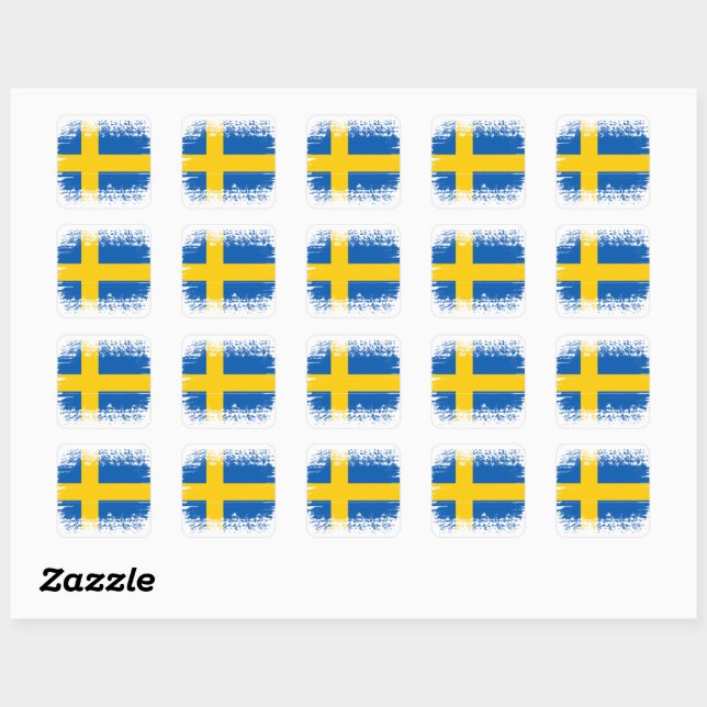 Sweden flag  square sticker (Sheet)
