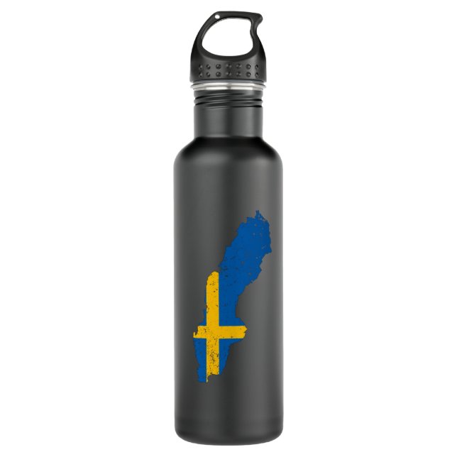 Sweden Flag Stainless Steel Water Bottle (Front)