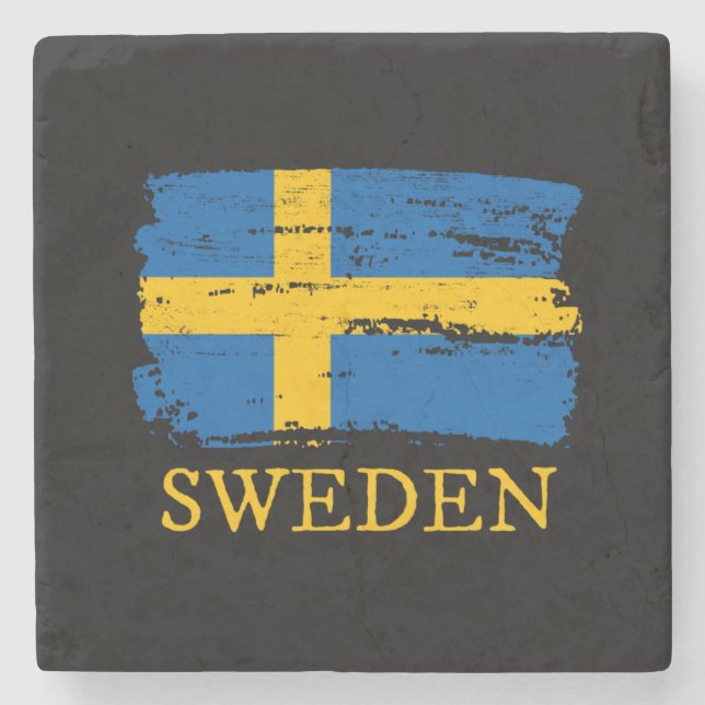 Sweden Flag Stone Coaster (Front)