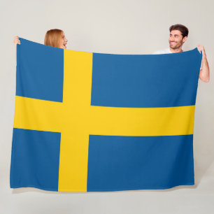 Sweden flag Swedish Fleece Blanket