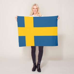 Sweden flag Swedish Fleece Blanket