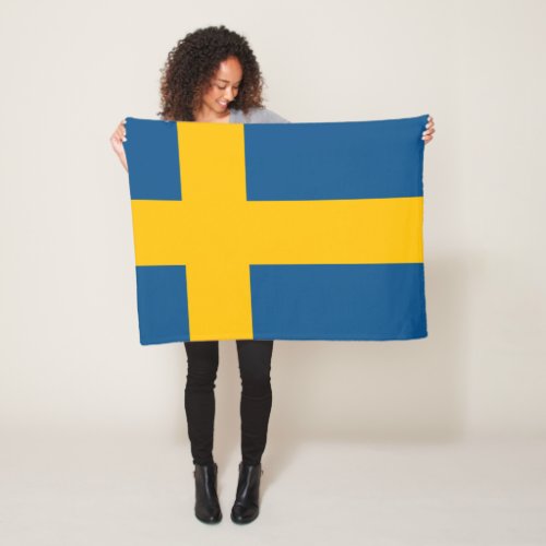 Sweden flag Swedish Fleece Blanket